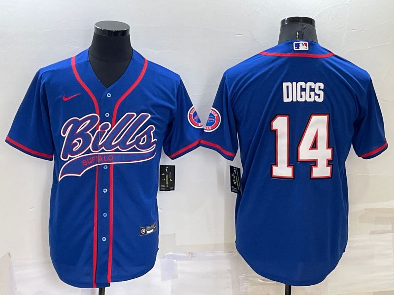 Men Buffalo Bills 14 Diggs Blue 2022 Nike Co branded NFL Jersey